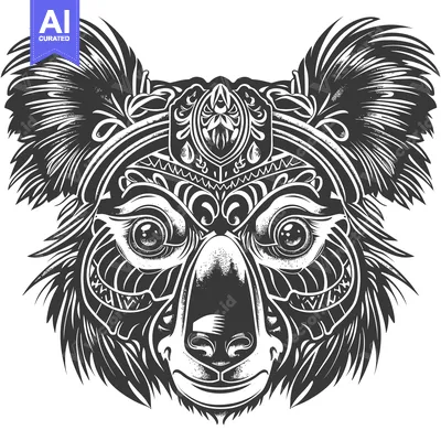 Popular premium asset: Ornate Koala Face with Geometric Patterns