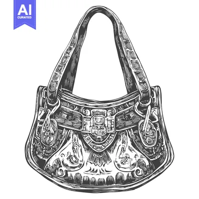 Ornate Leather Handbag with Intricate Design