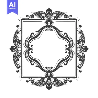 Ornate Square Frame with Intricate Floral Designs