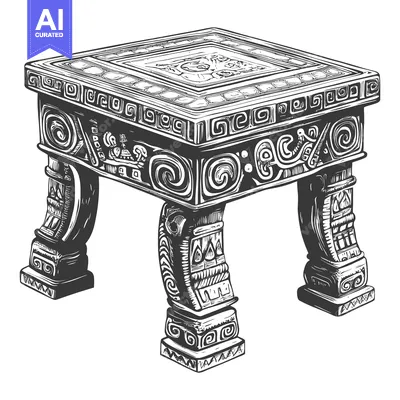 Ornate Stone Table with Intricate Carvings