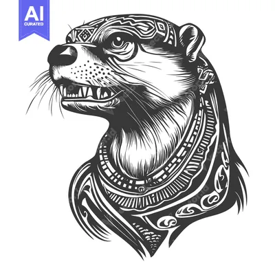 Popular premium asset: Ornate Tribal Otter with Sharp Teeth and Tribal Design