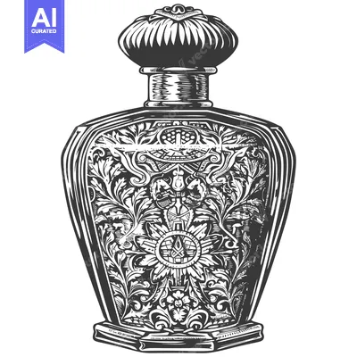 Aset premium populer: Ornate Vintage Perfume Bottle with Floral Design