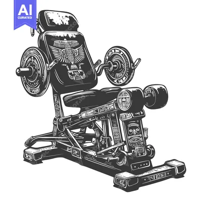 Premium design asset: Ornate Weightlifting Machine with Intricate Designs
