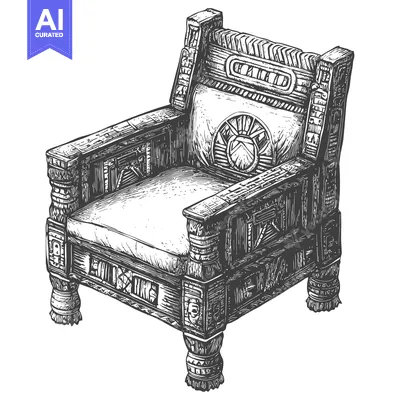 Ornate Wooden Chair with Intricate Carvings