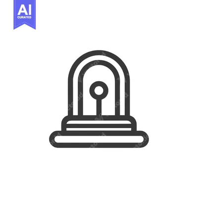 Minimalist Siren Icon: Bold Outline, Emergency Alert Symbol, Vector Gr