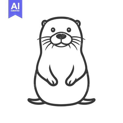 Popular premium asset: A simplistic illustration depicting a friendly looking river otter
