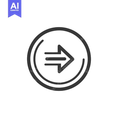 Aset premium populer: Right Arrow Icon in Double Circle, Vector Graphic, Navigation Symbol