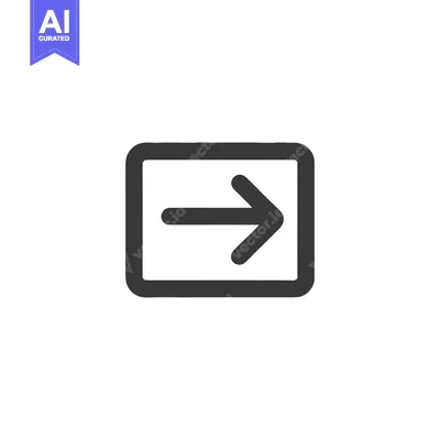 Aset premium populer: Bold Right Arrow Icon in Rounded Square Frame on White Background