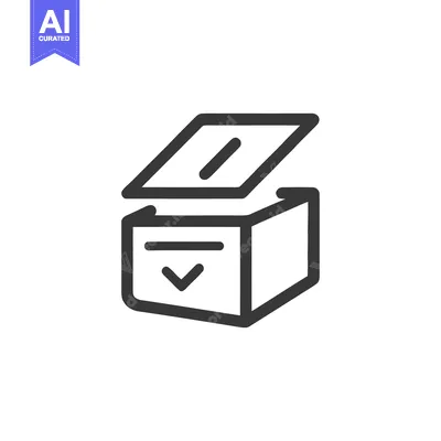 Minimalist Voting Box Icon with Slot and Arrow Symbol