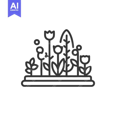 Popular premium asset: Minimalist Garden Icon: Line Art Illustration of Flowers and Plants in