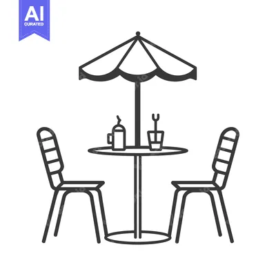 Outdoor Table Set with Umbrella and Drinks