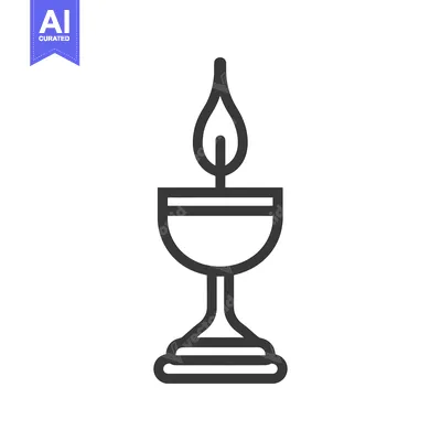 Premium design asset: A simple illustration of a candle with a flame above a chalice