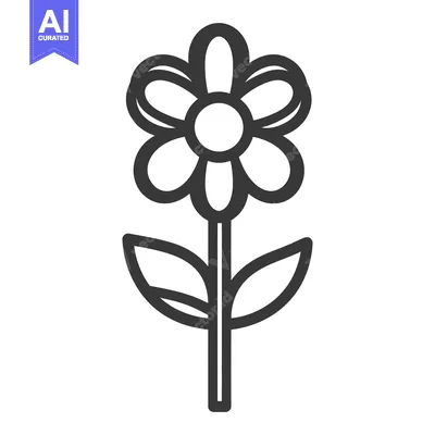 Popular premium asset: A simple graphic illustration of a flower with petals and leaves