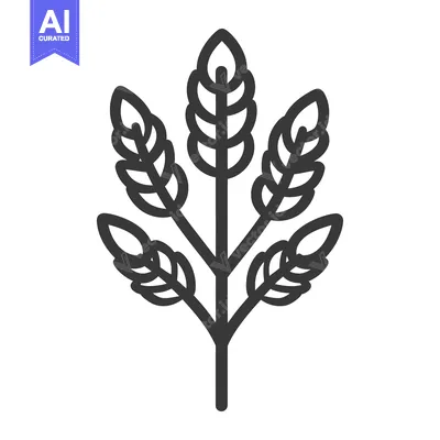 Aset premium populer: A graphic depiction of a plant with leaflike structures