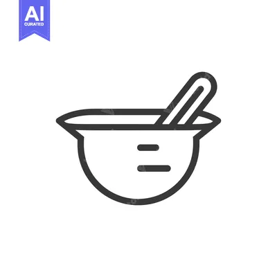 Popular premium asset: Outline Drawing of a Bowl and a Stirrer