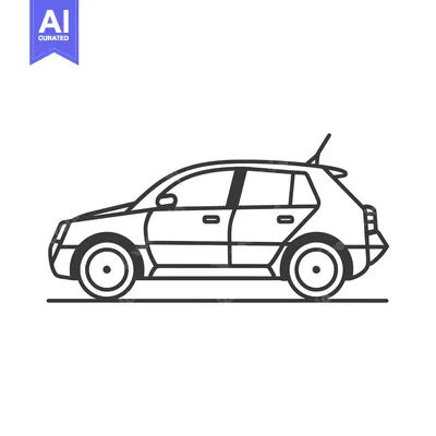 Outline Drawing of a Car in Side View