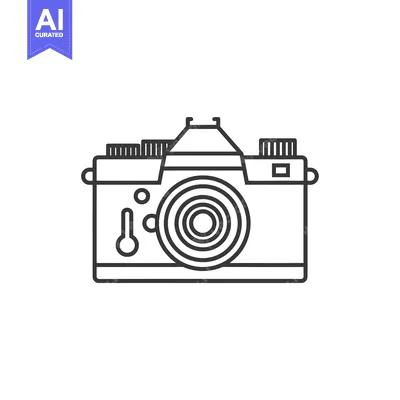Outline drawing of a classic 35mm film camera