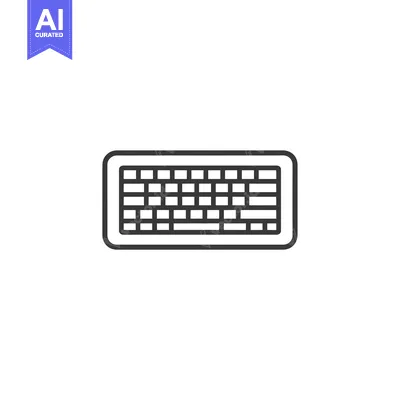 Aset desain premium: Outline drawing of a computer keyboard with keys