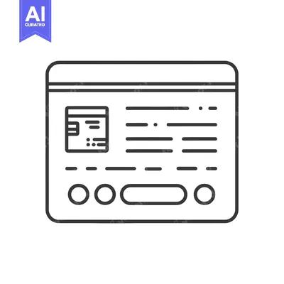 Premium design asset: Outline Drawing of a Computer Screen with Buttons