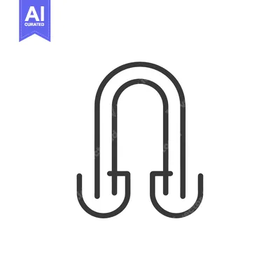 Aset desain premium: Outline drawing of a double-ended hook