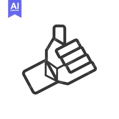 Premium design asset: Outline Drawing of a Hand Giving a Thumbs Up