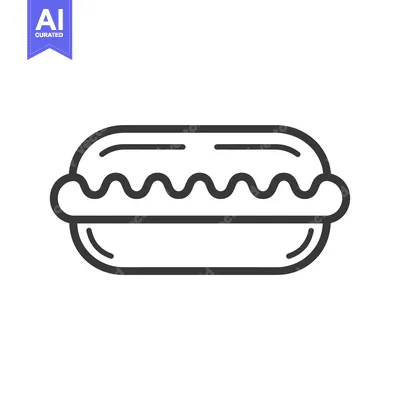 Aset premium populer: Outline Drawing of a Hot Dog Bun