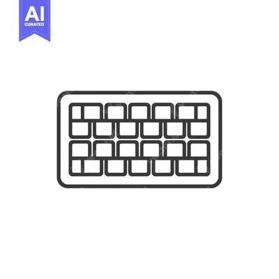 Aset desain premium: Outline drawing of a keyboard with square keys