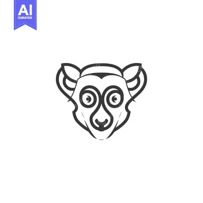 Aset premium populer: Outline Drawing of a Lemur's Face