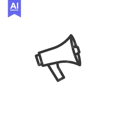 Popular premium asset: Outline drawing of a megaphone, a communication tool