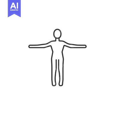 Popular premium asset: Outline Drawing of a Person with Arms Outstretched
