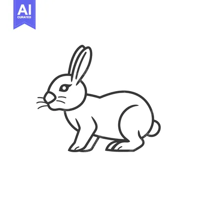 Aset premium populer: Outline Drawing of a Rabbit in Profile