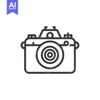 Aset premium populer: Outline drawing of a simple camera icon