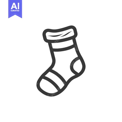 Aset premium populer: Outline Drawing of a Single Sock
