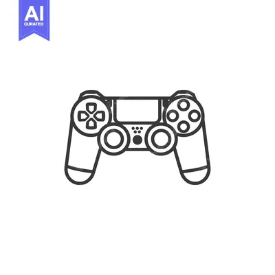 Outline Drawing of a Video Game Controller