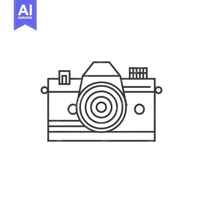 Outline Drawing of a Vintage Camera