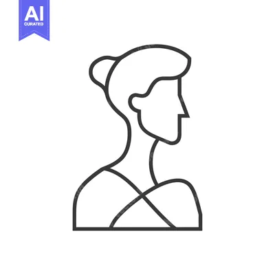 Outline Drawing of a Woman's Face and Upper Body in Profile