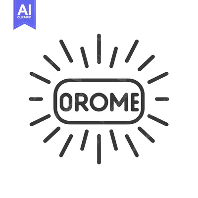 Premium design asset: Outlined text "OROME" with radiating lines around it