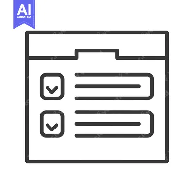 Aset premium populer: Outline icon depicting a checklist with two completed checkboxes
