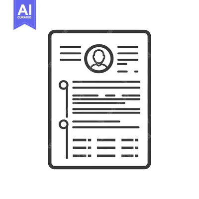 Outline Icon Depicting a Resume with a Profile Picture