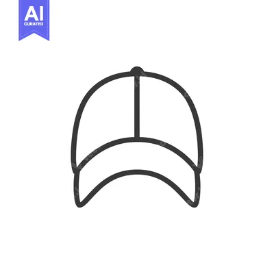 Outline Icon of a Baseball Cap