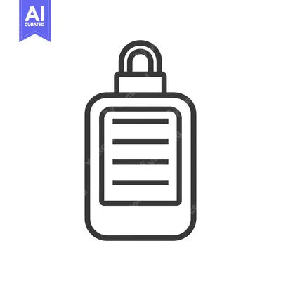 Aset premium populer: Outline Icon of a Bottle with a Handle and Lines Inside