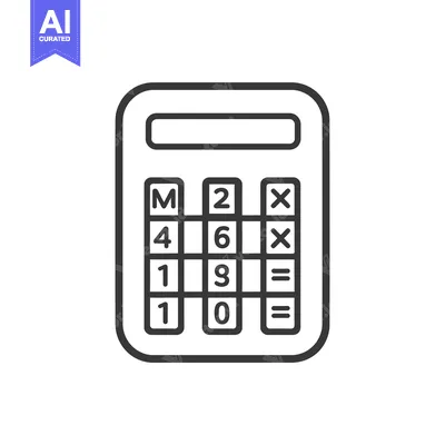 Aset premium populer: Outline Icon of a Calculator with Numerical Buttons