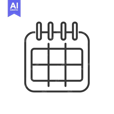 Aset desain premium: Outline Icon of a Calendar with 5 Days