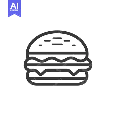 Outline Icon of a Classic Hamburger