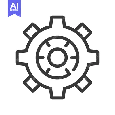 Aset premium populer: Outline Icon of a Cogwheel with an Inner Circle