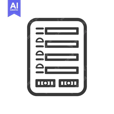Aset premium populer: Outline Icon of a Digital Tablet with a Checklist