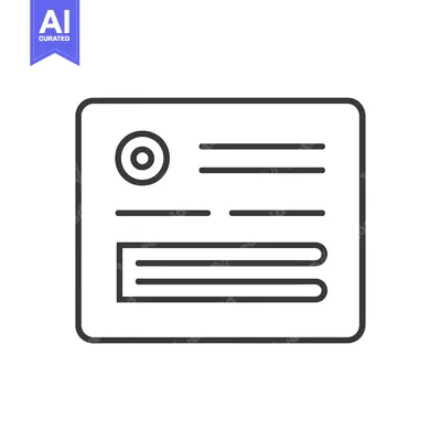 Aset desain premium: Outline Icon of a Document with a Circle and Lines