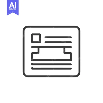 Aset premium populer: Outline Icon of a Document with Lines and a Square