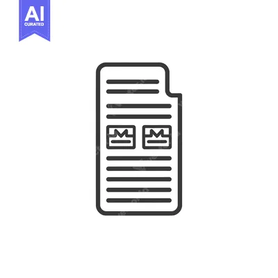 Premium design asset: Outline Icon of a Document with Two Small Boxes Containing a Wavy Line