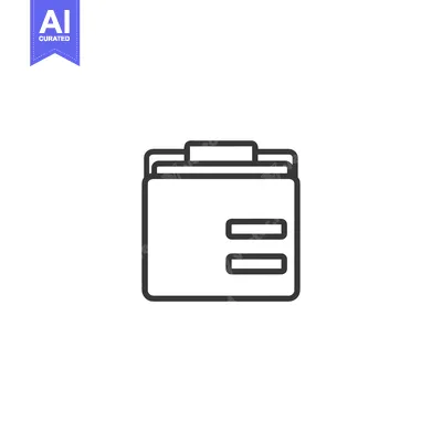 Aset premium populer: Outline icon of a folder with two lines inside